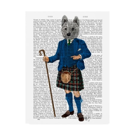 Fab Funky 'West Highland Terrier In Kilt' Canvas Art,14x19